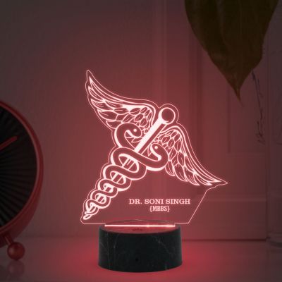 Personalized Led Lamp Customized with Name and Logo Multicolored Desk Table lamp Gift For Doctors